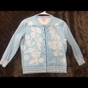Lilly button down bird knit sweater